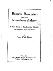 Business Barometers Used In The Accumulation Of Money;