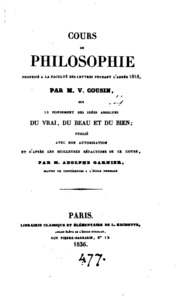 Cours de philosophie professé à la Faculté des lettres pendant l'année 1818 ... sur le fondement ...