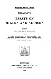 Essays On Milton And Addison