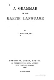A Grammar Of The Kaffir Language