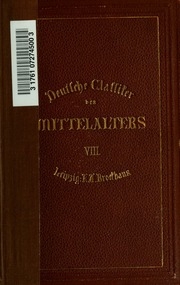Gottfried's Von Strassburg Tristan. Hrsg. Von Reinhold Bechstein