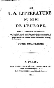 De la littérature du Midi de l'Europe