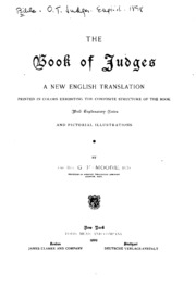 The Book Of Judges: A New English Translation Printed In Colors Exhibiting The Composite ...