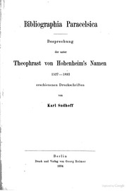download book bibliographia paracelsica besprechung der unter