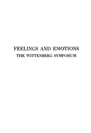 Feelings And Emotions The Writtenberg Symposium.