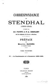 Correspondance De Stendhal (1800-1842)