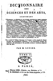 Dictionnaire Des Sciences Et Des Arts ..