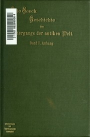Geschichte Des Untergangs Der Antiken Welt. Anhang