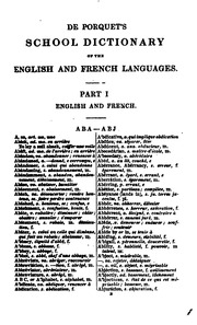 A Dictionary Of The English & French And French & English Languages