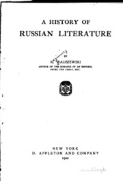 A History Of Russian Literature