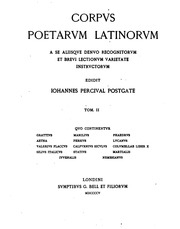 Corpus Poetarum Latinorum A Se Aliisque Denuo Recognitorum Et Brevi Lectionum Varietate Instructorum