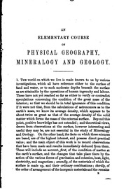 Elementary Course Of Geology, Mineralogy, And Physical Geography