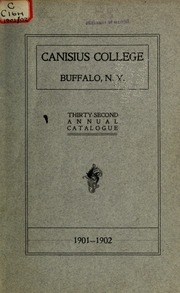 Catalogue Of Canisius College, Buffalo, N.y., 18--