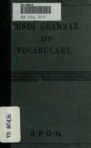 Gondi Grammar And Vocabulary