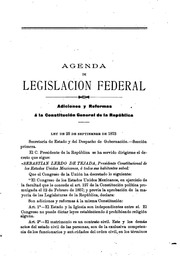 Agenda de legislacion federal arreglada por el Lic. Antonio de J. Lozano ..