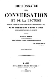 Dictionnaire de la conversation et de la lecture inventaire raisonné des notions générales les plus indispensables à tous