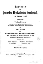 Berichte Der Deutschen Physikalischen Gesellschaft