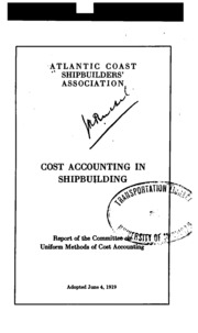 Cost Accounting In Shipbuilding