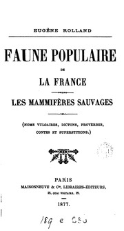 Faune Populaire De La France ..