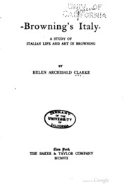 Browning's Italy; A Study Of Italian Life And Art In Browning