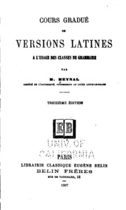 Cours gradué de versions latines a l'usage des classes de grammaire