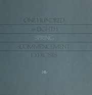Commencement Exercise Programs, 1983-