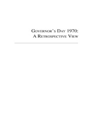 Governor's Day 1970: A Retrospective View