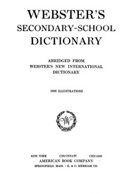 Webster's Secondary-school Dictionary; Abridged From Webster's New International Dictionary