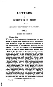 Correspondence Of Scientific Men Of The Seventeenth Century; Including Letters Of Barrow, Flamsteed, Wallis, And Newton, Printed From The Originals In The Collection Of The Right Honourable The Earl Of Macclesfield