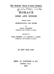 Horace; Odes And Epodes