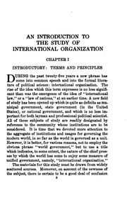 An Introduction To The Study Of International Organization