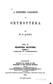 A Synonymic Catalogue Of Orthoptera