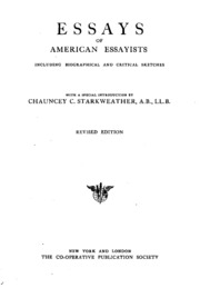 Essays Of American Essayists