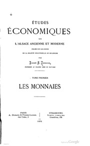 Etudes économiques sur l'Alsace ancienne et moderne