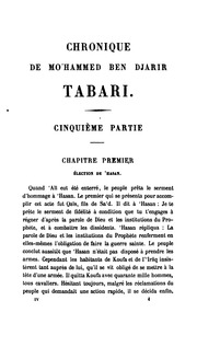 Chronique de Abou Djafar-Moʻhammed-ben Djarir-ben-Yezid Tabari