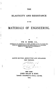 The Elasticity And Resistance Of The Materials Of Engineering