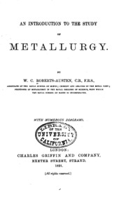 An Introduction To The Study Of Metallurgy