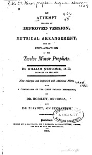 An Attempt Towards An Improved Version, A Metrical Arrangement, And An ...