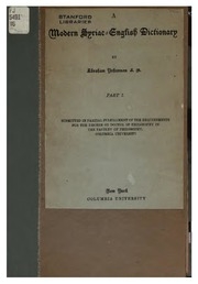 A Modern Syriac-english Dictionary ... Pt. 1