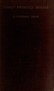 Early Printed Books