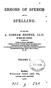 Errors Of Speech And Of Spelling