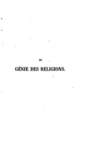 Du génie des religions