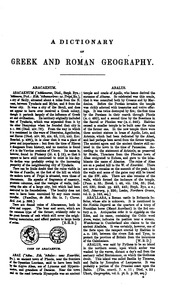 Dictionary Of Greek And Roman Geography