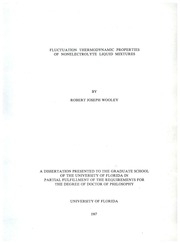 Fluctuation Thermodynamic Properties Of Nonelectrolyte Liquid Mixtures