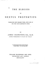 The Elegies Of Sextus Propertius