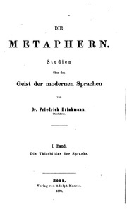 Die Metapheren. Studien über den Geist der modernen Sprachen