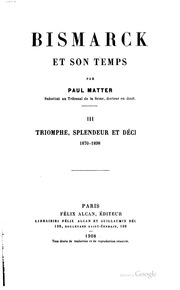 Bismarck Et Son Temps