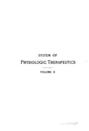 A System Of Physiologic Therapeutics