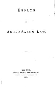 Essays In Anglo-saxon Law