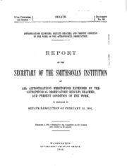Appropriations Expended, Results Reached, And Present Condition Of The Work Of The Astrophysical Observatory